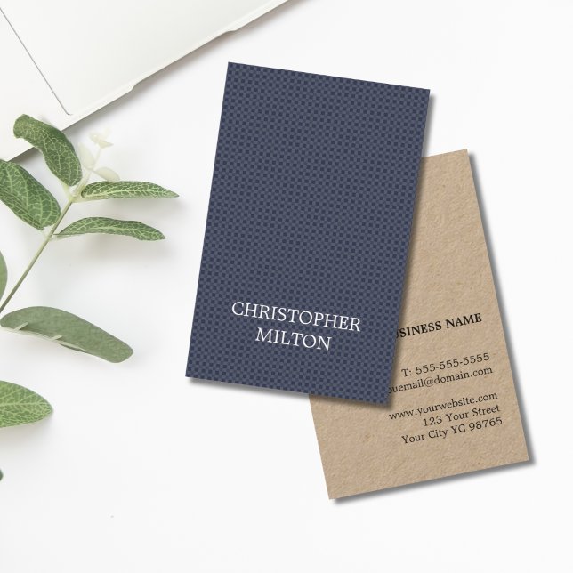 Modern Elegant Texture Blue Kraft Paper Consultant Business Card (Creator Uploaded)