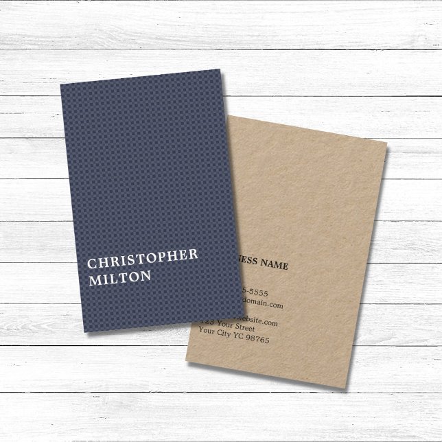 Modern Elegant Texture Blue Kraft Paper Consultant Business Card (Creator Uploaded)