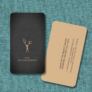 Modern Elegant Texture Faux Gold Hair Stylist Business Card