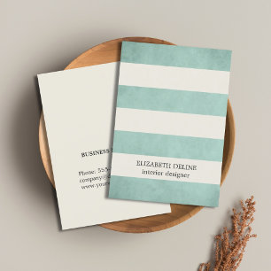 Modern Elegant Texture Green Interior Designer Business Card