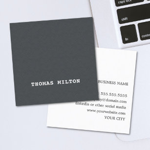 Modern Elegant Texture Grey Consultant Square Business Card