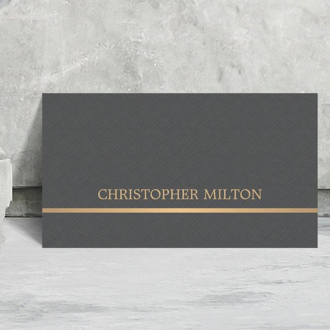 Modern Elegant Texture Grey Faux Gold Consultant Business Card (Creator Uploaded)