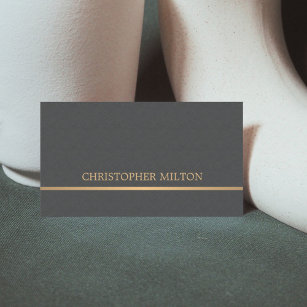 Modern Elegant Texture Grey Faux Gold Consultant Business Card