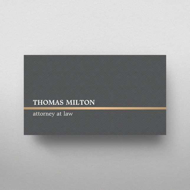 Modern Elegant Texture Grey Faux Gold Line Business Card (Creator Uploaded)