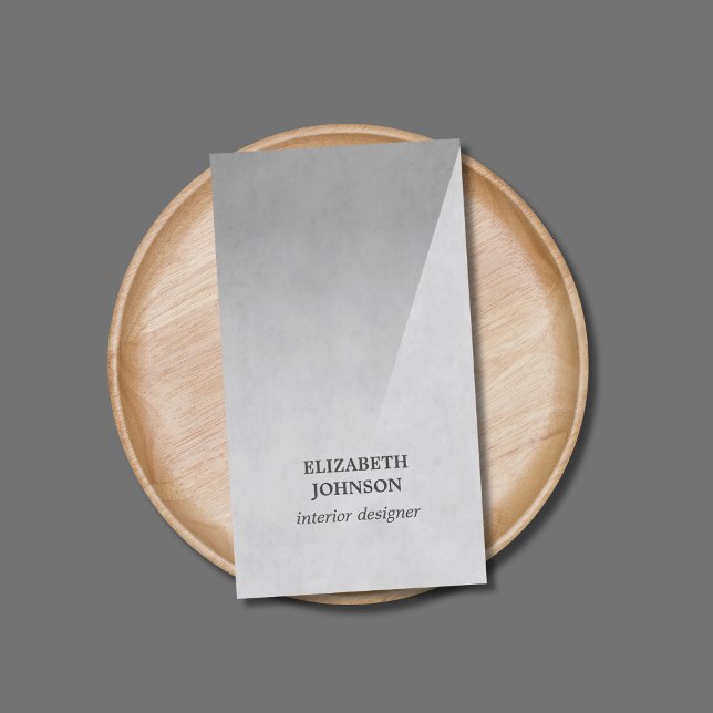 Modern Elegant Texture Grey Interior Designer Business Card (Creator Uploaded)