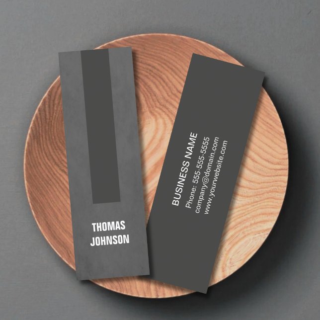 Modern Elegant Texture Grey Stripe Consultant Mini Business Card (Creator Uploaded)