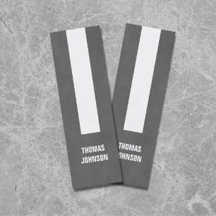 Modern Elegant Texture Grey Stripe Consultant Mini Business Card