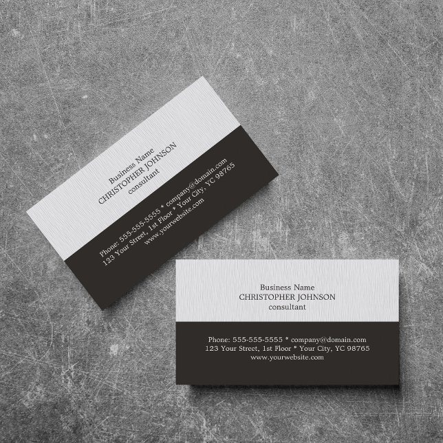 Modern Elegant Texture Grey White Attorney Business Card (Creator Uploaded)