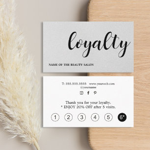 Modern Elegant Texture Light Grey Beauty Loyalty Card