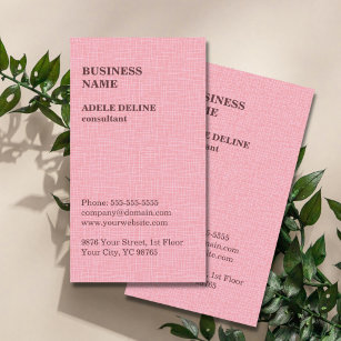 Modern Elegant Texture Pink Consultant Business Card