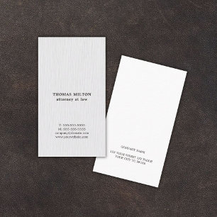 Modern Elegant Texture White Attorney Business Card