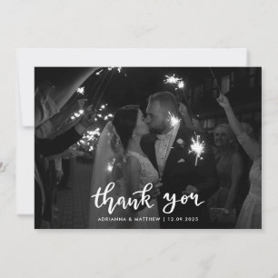 Modern Elegant Thank You Script Photo  Card
