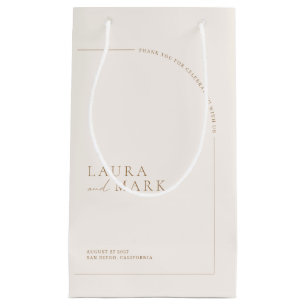 Modern Elegant Thank You Wedding Small Gift Bag