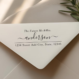Modern Elegant The Future Mr. and Mrs. Wedding Self-inking Stamp