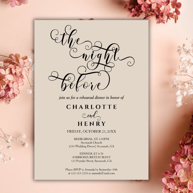 Modern Elegant The Night Before Rehearsal Dinner Invitation (Creator Uploaded)