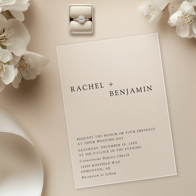 Modern Elegant Timeless Minimalist Classic Formal Acrylic Invitations (Creator Uploaded)