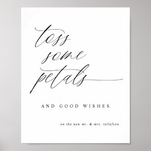 Modern Elegant Toss Some Petals Wedding Sign
