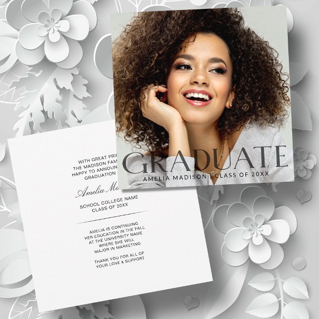 Modern Elegant Transparent Text Grad Photo Announcement (Creator Uploaded)