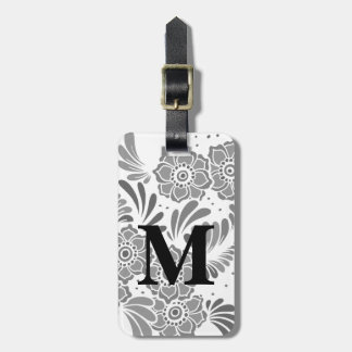 Modern Elegant Travel Girly Stylish Chic Monogram Luggage Tag