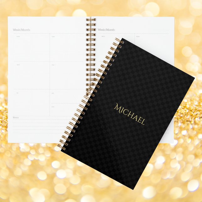 Modern Elegant Trendy Black Gold Weekly & Monthly Planner (Modern Elegant Trendy Black Gold Weekly & Monthly Planner)