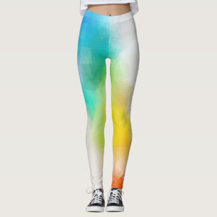Modern Elegant Trendy Colorful Pink Red Blue Green Leggings