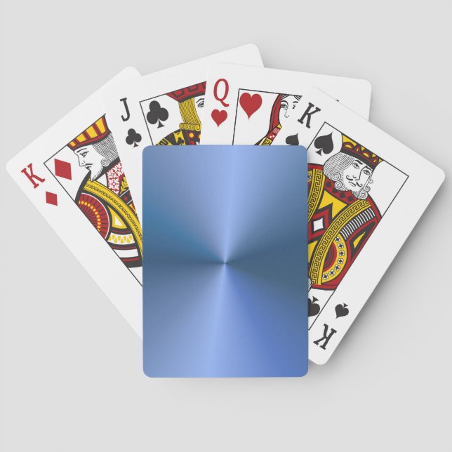 Modern Elegant Trendy Custom Template Glam Blue Playing Cards (Back)