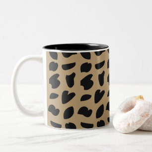 Modern Elegant Trendy Leopard Pattern Two-Tone Coffee Mug