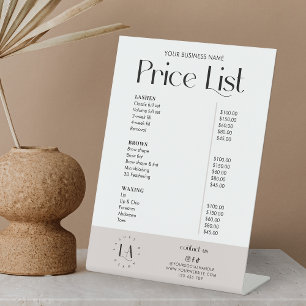 Modern Elegant Trendy Logo Business Price List Pedestal Sign