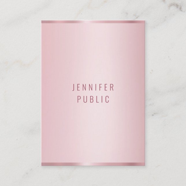 Modern Elegant Trendy Rose Gold Colour Template Business Card (Front)