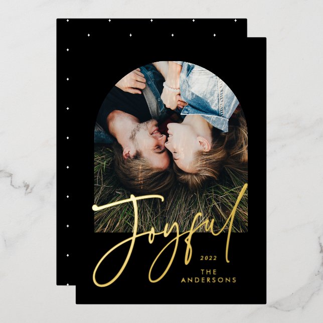 Modern elegant trendy typography black 1 photo (Front/Back)