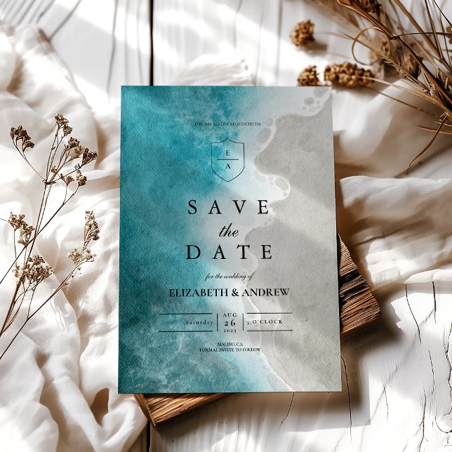 Modern Elegant Tropical Beach Wedding Save The Date (Creator Uploaded)