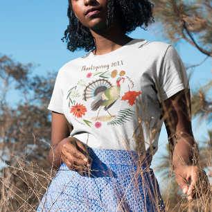 Modern Elegant Turkey Botanical  T-Shirt