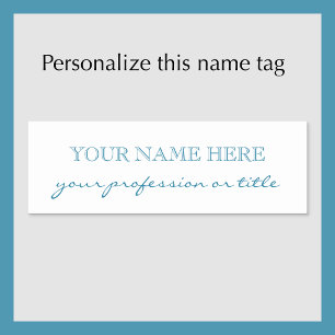 Modern Elegant Turquoise Aqua Professional ID Name Tag