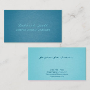 Modern Elegant Turquoise Teal Christian Counsellor Business Card