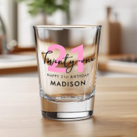Modern Elegant Twenty One Pink 21st Birthday
