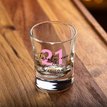 Modern Elegant Twenty One Pink 21st Birthday Shot Glass<br><div class="desc">Modern Elegant Script 21st Birthday Shot Glass</div>