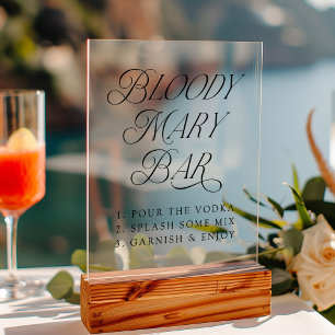 Modern Elegant Typography Bloody Mary Bar Acrylic Sign