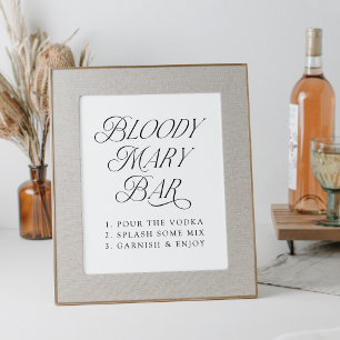 Modern Elegant Typography Bloody Mary Bar Sign