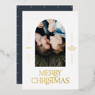 Modern elegant typography blue photo Christmas