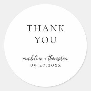 Modern Elegant Typography Calligraphy Wedding Classic Round Sticker