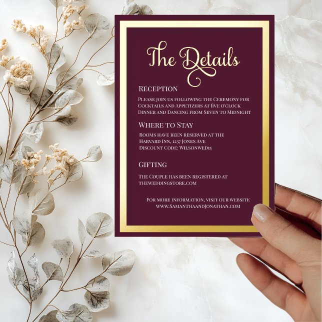 Modern Elegant Typography Dark Purple Details Card (Creator Uploaded)