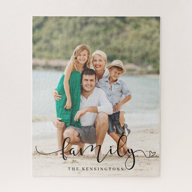 Modern Elegant Typography Family Photo Jigsaw Puzzle (Vertical)