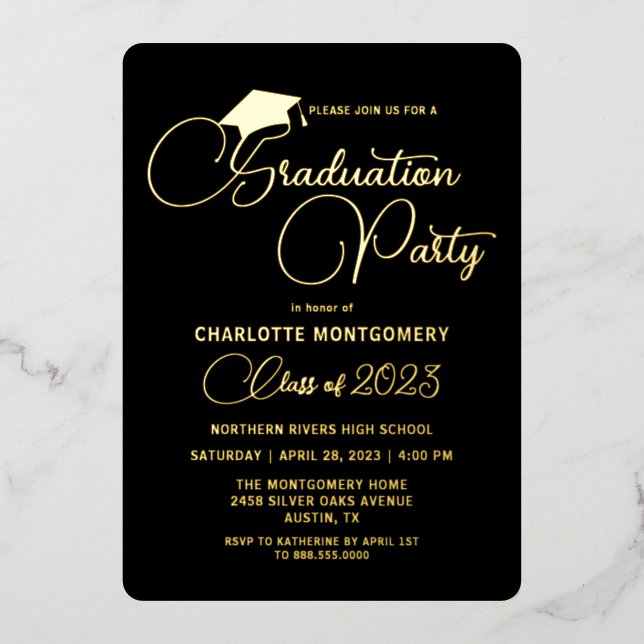 Modern Elegant Typography Graduation Invitation (Front)