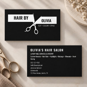 Modern Elegant Typography HairStylist Hair Business Card