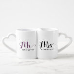 Modern Elegant Typography Mr and Mrs Newlywed Coffee Mug Set<br><div class="desc">Modern Elegant Typography Mr and Mrs Newlywed Nesting Mugs -  perfect gift for the happy couple! Chic font - customised with your names!</div>