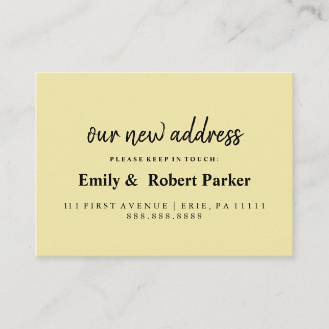 Modern Elegant Typography New Address Enclosure Card (Front)