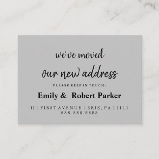Modern Elegant Typography New Address Enclosure Card