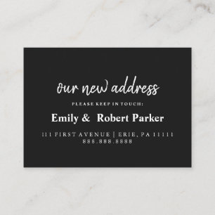 Modern Elegant Typography New Address Enclosure Card