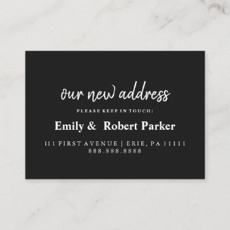 Modern Elegant Typography New Address Enclosure Card