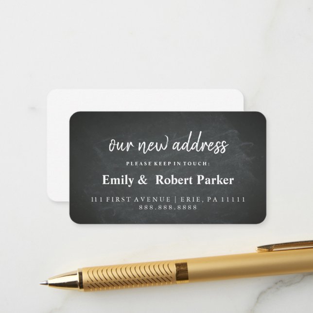 Modern Elegant Typography New Address Insert (Front/Back In Situ)